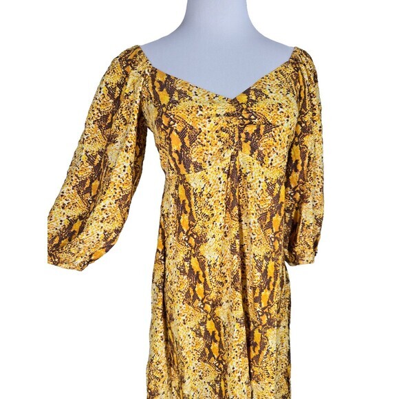 Revolve FAITHFULL THE‎ BRAND Colorful Peasant Smocked Mini Dress UK10 US6 IT42 M - Picture 2 of 11